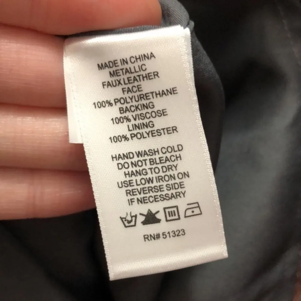 NEW NWT 1.STATE Spaghetti Strap Metallic Slip Dress Silver Vegan Faux Leather 2 - Image 12