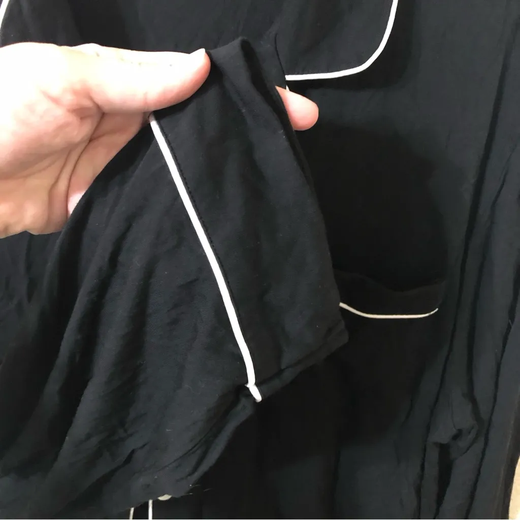 Cozy Earth Women's Bamboo Stretch Knit Long Sleeve Pajama Top in Black - Image 3