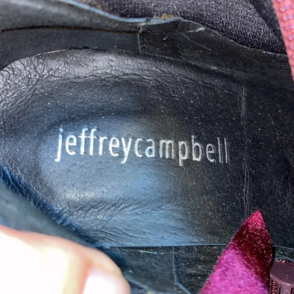 Jeffrey Campbell BURGUNDY VELVET  ZIPPER BOOTIES - Image 5