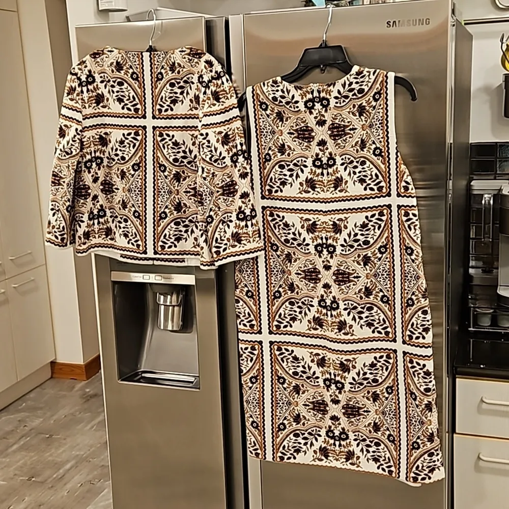 MAX MARA STUDIO Berto Suit Set (Dress+Matching Jacket) Moroccan-Tile Print US 6 - Image 15