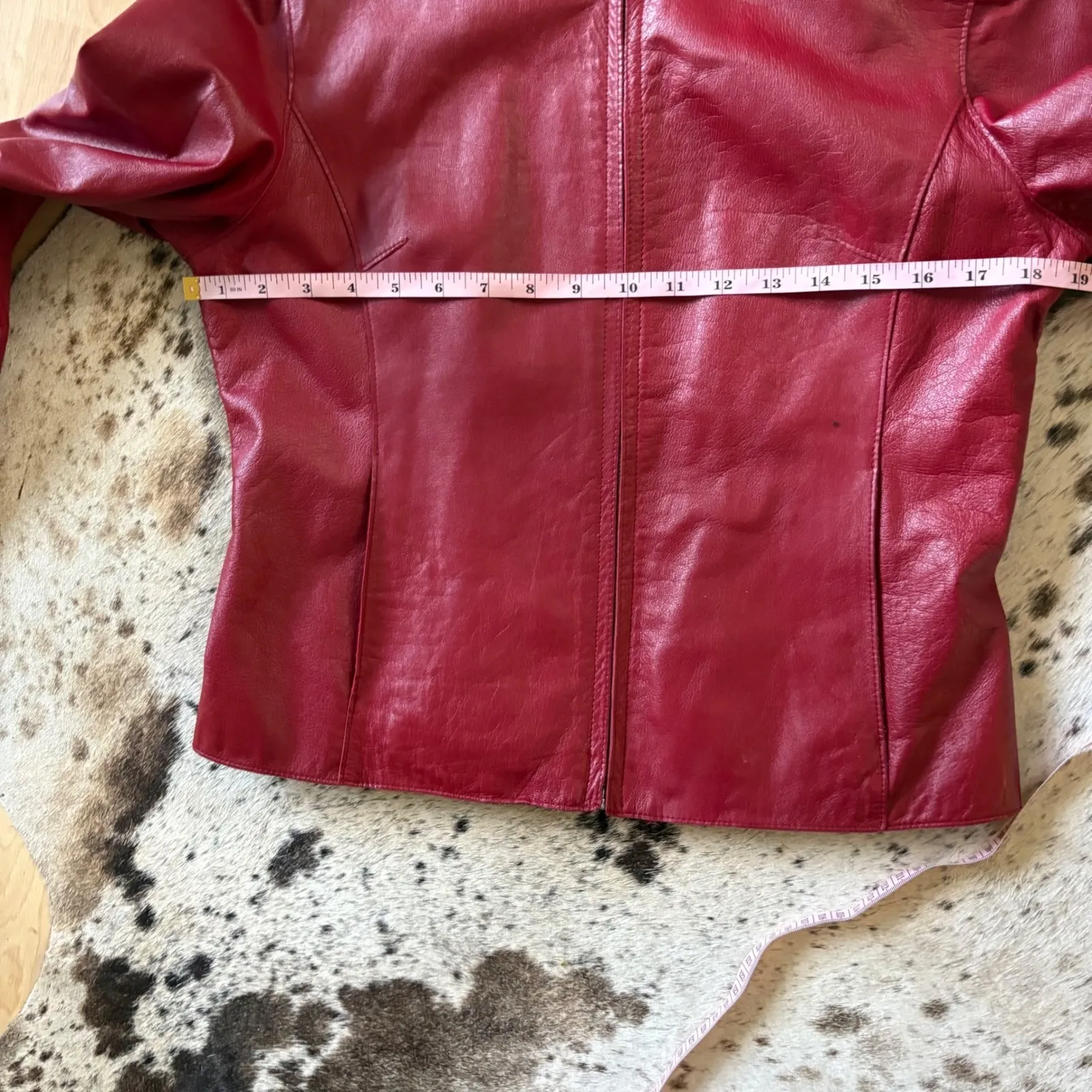 WILSONS Leather Pelle Stidio Red Leather Jacket Size Medium Women Moto Goth - Image 5