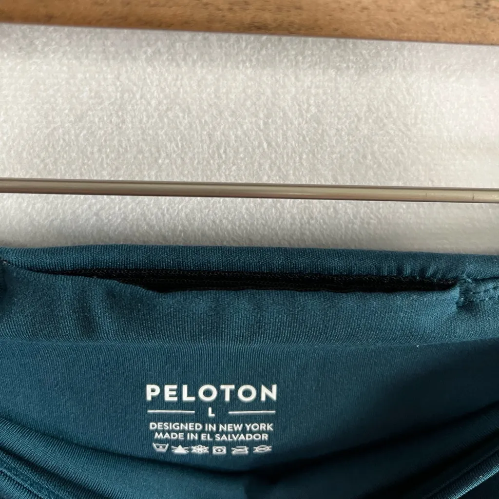 Peloton Here Now High Rise Logo Taped Teal Leggings Women’s Size Large - Image 5