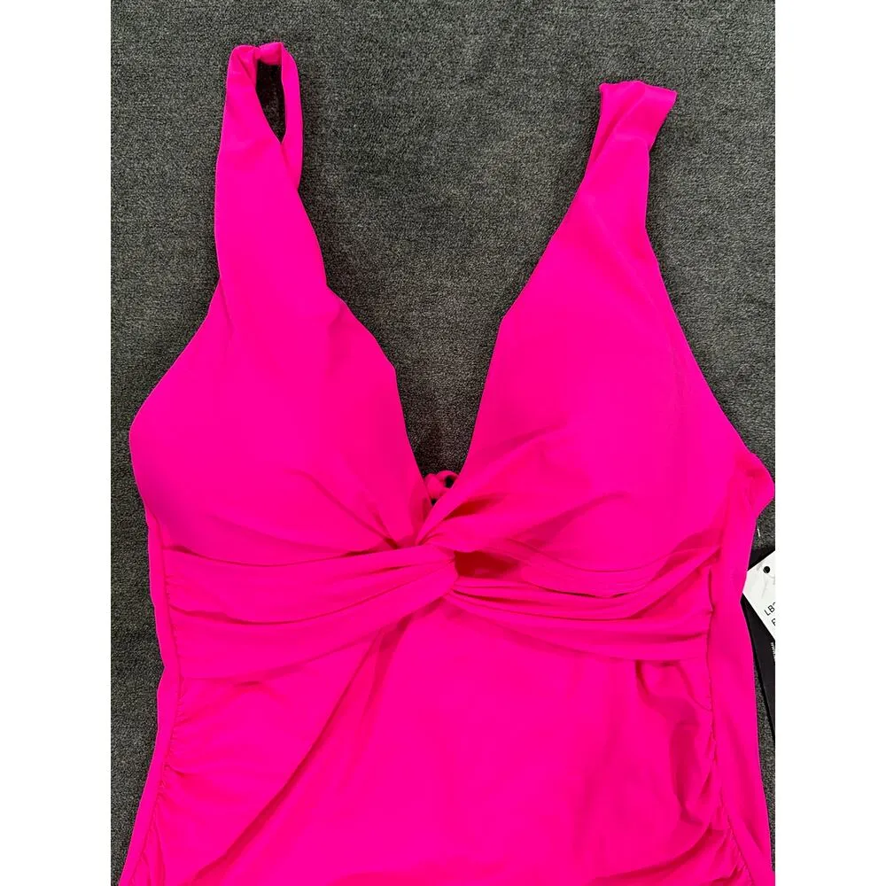 La Blanca Women's Island Goddess Twist Tankini Top Hot Pink Size 6 NWT Vacation - Image 3