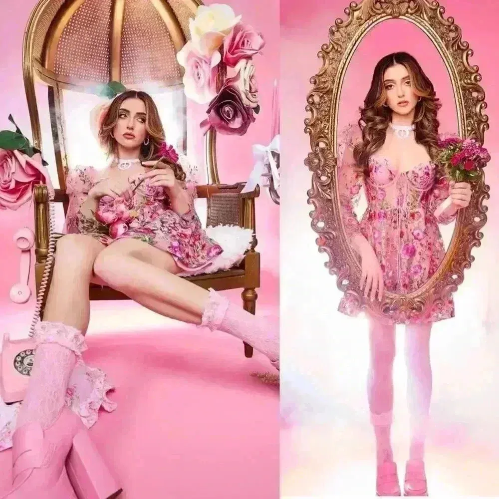 NWT For Love & Lemons Tayla Ruffle Corset Embroidered Puff Sleeve Dress Size XS - Image 3