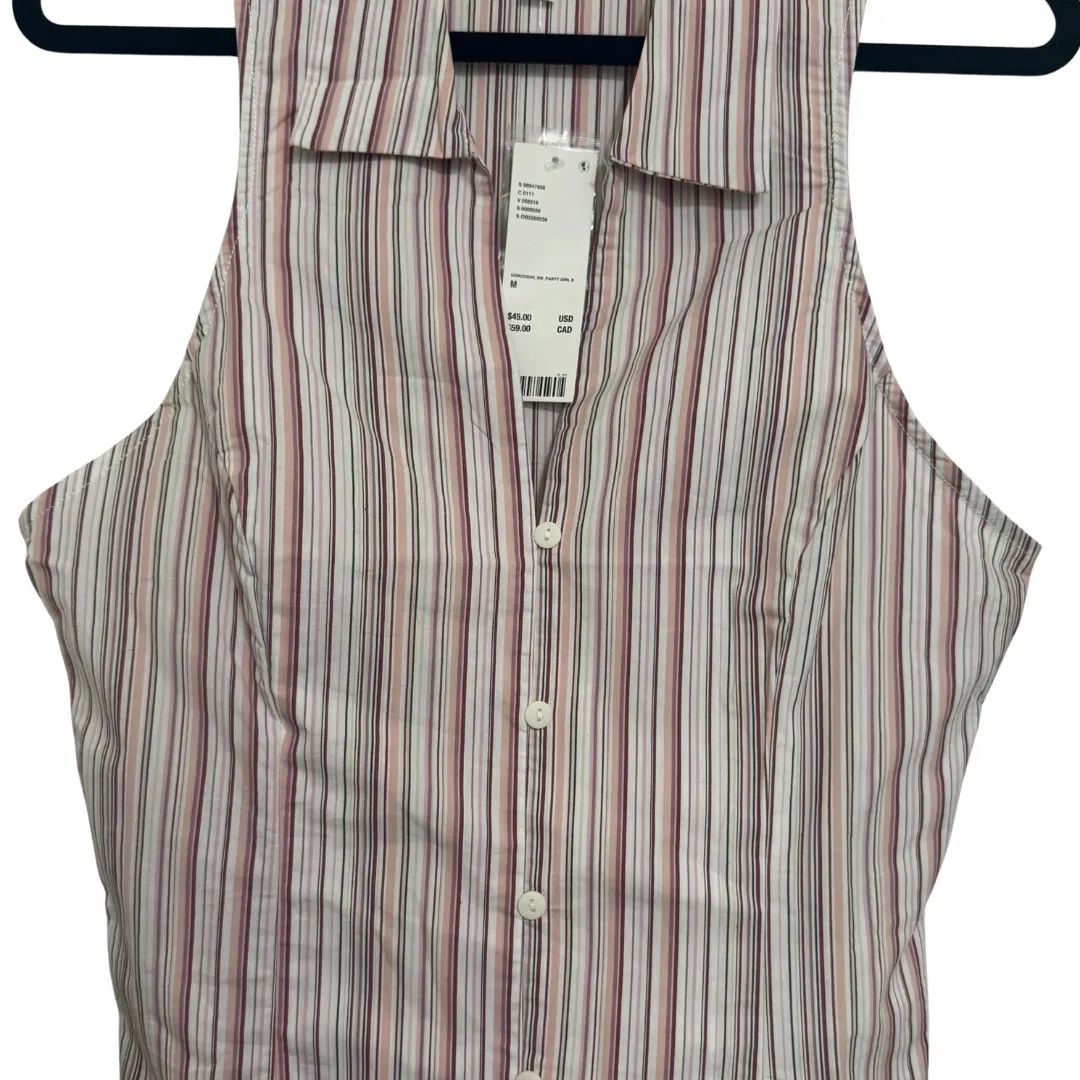 URBAN OUTFITTERS Party Girl Deep V Collared Racerback Button down Shirt Medium - Image 6