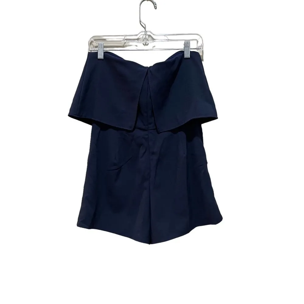 Aqua V-Neck Flounce Romper Navy Blue Size Medium - Image 7