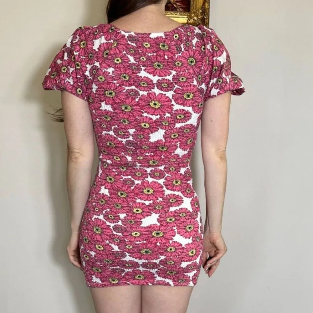 Zara Floral Print Balloon Sleeve Dress Size Small - Image 2