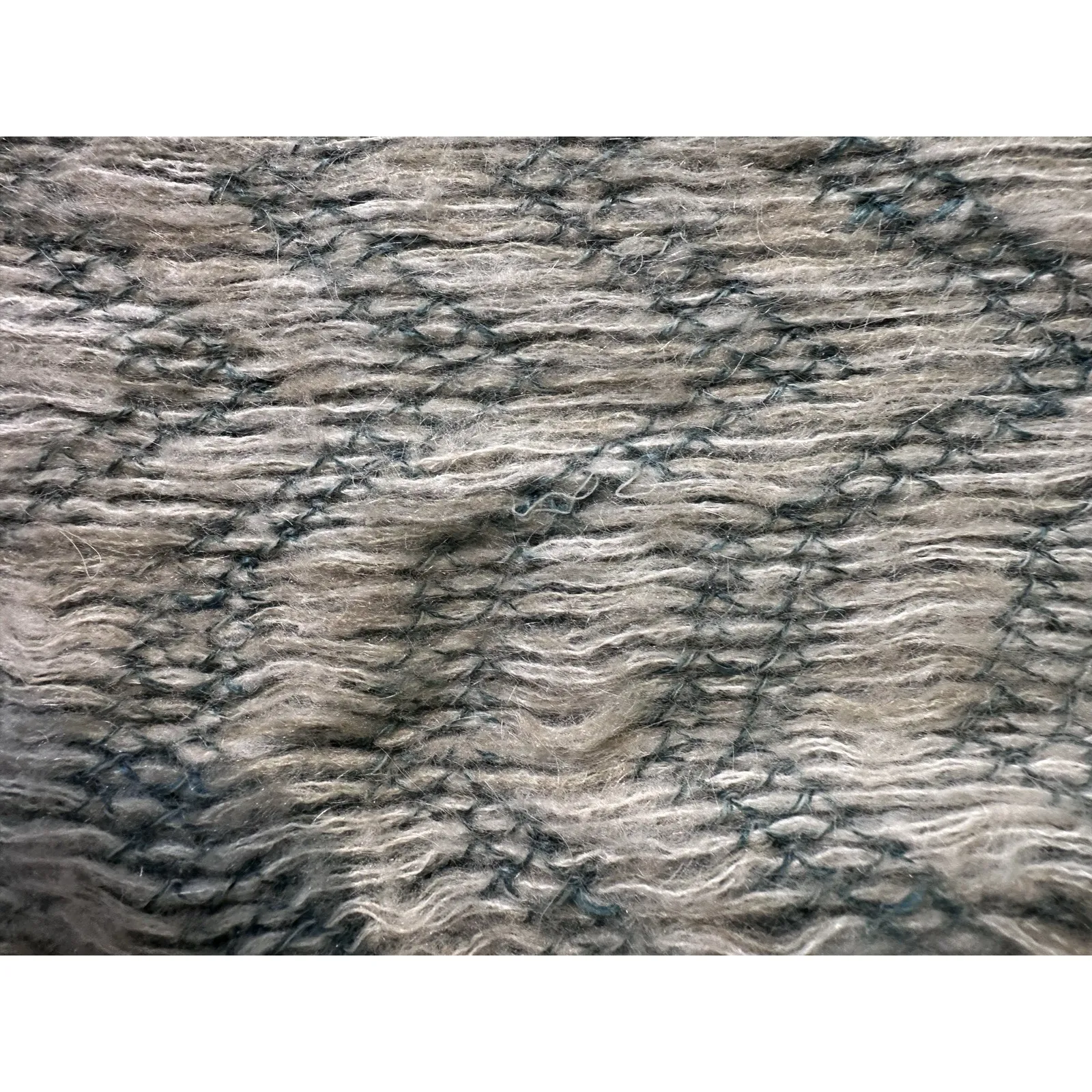 Vintage Mary Farrin Knit Vest Top M | Malta Mohair Wool Blend Chevron Boho 70s M Blue Size M - Image 7