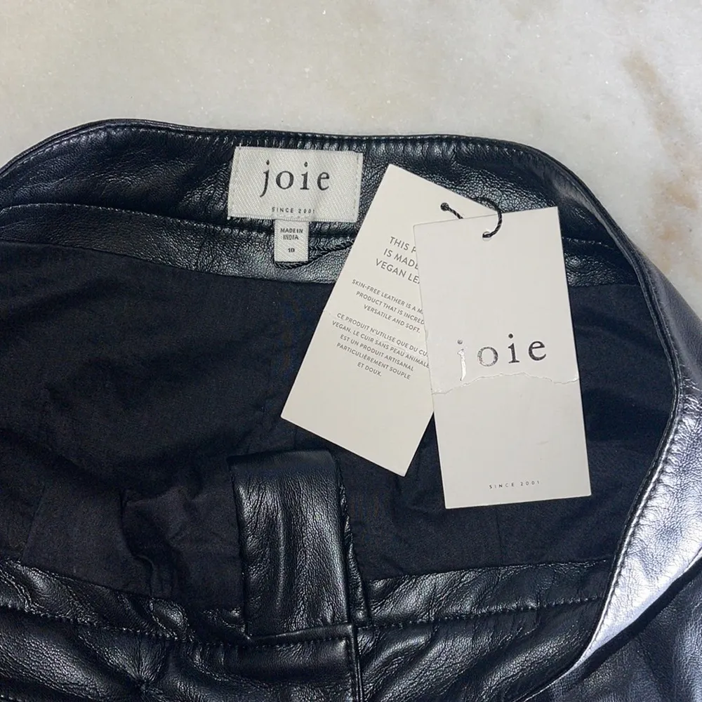 Joie Ducor Faux Leather Trousers in Black Caviar - Image 9