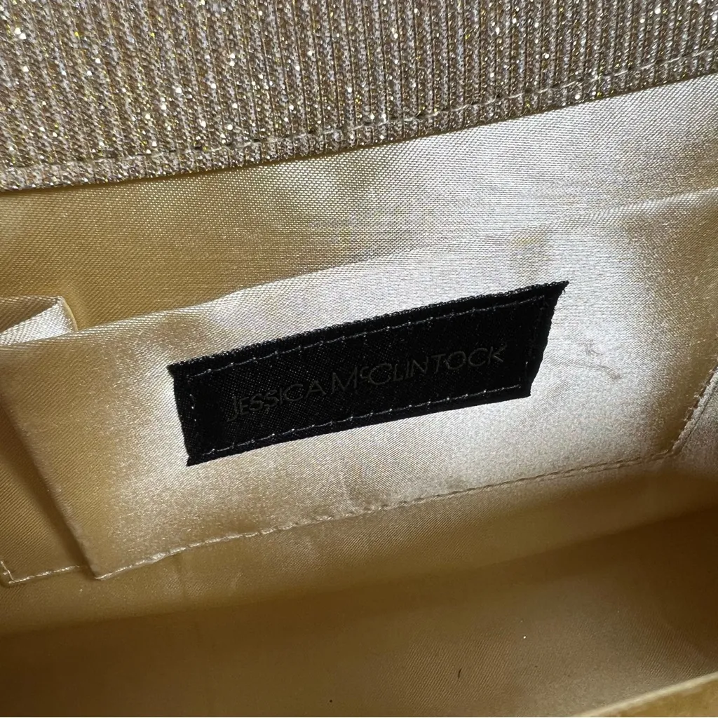 Gunne Sax by Jessica McClintock Gold Rhinestone Kacie Clutch Crossbody Bag - Image 12