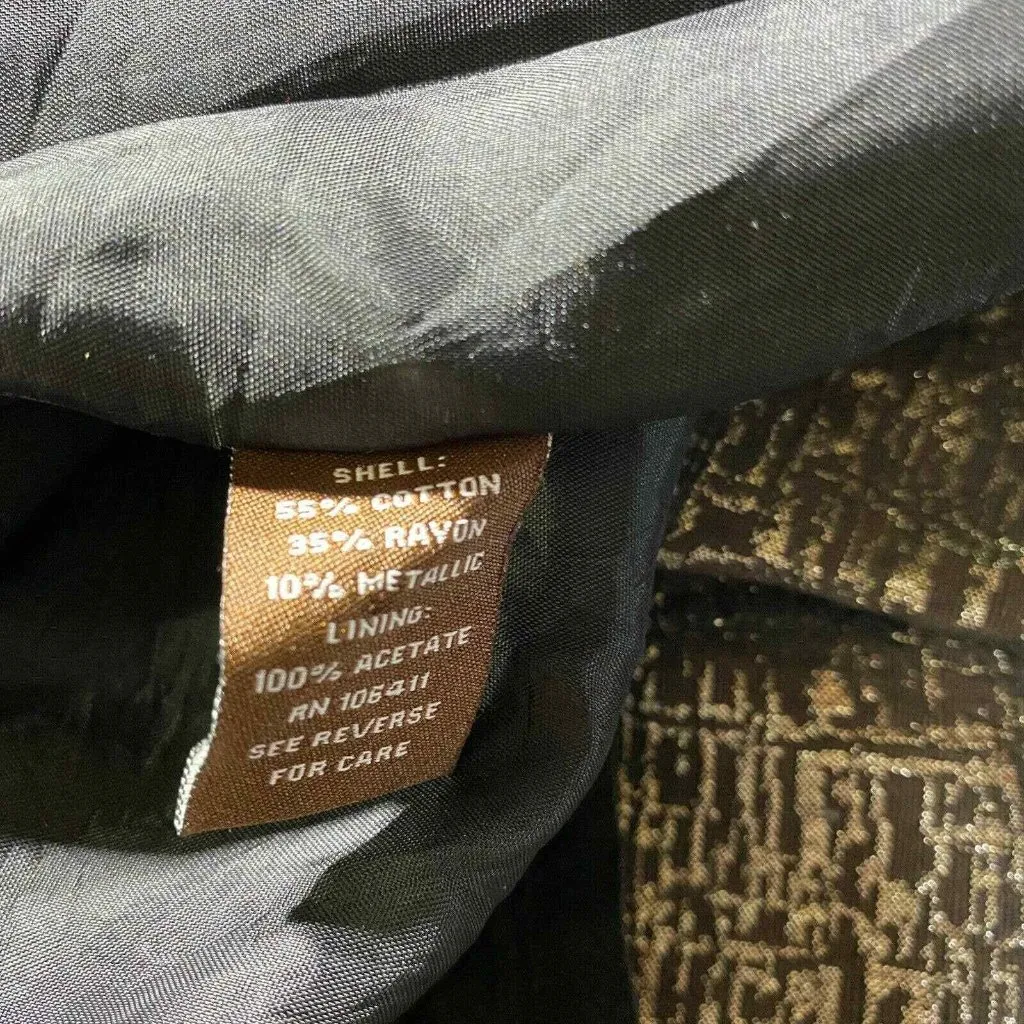 Adrienne Vittadini Sweater Womens 4 Black Metallic Single Button Brooch Pockets - Image 9