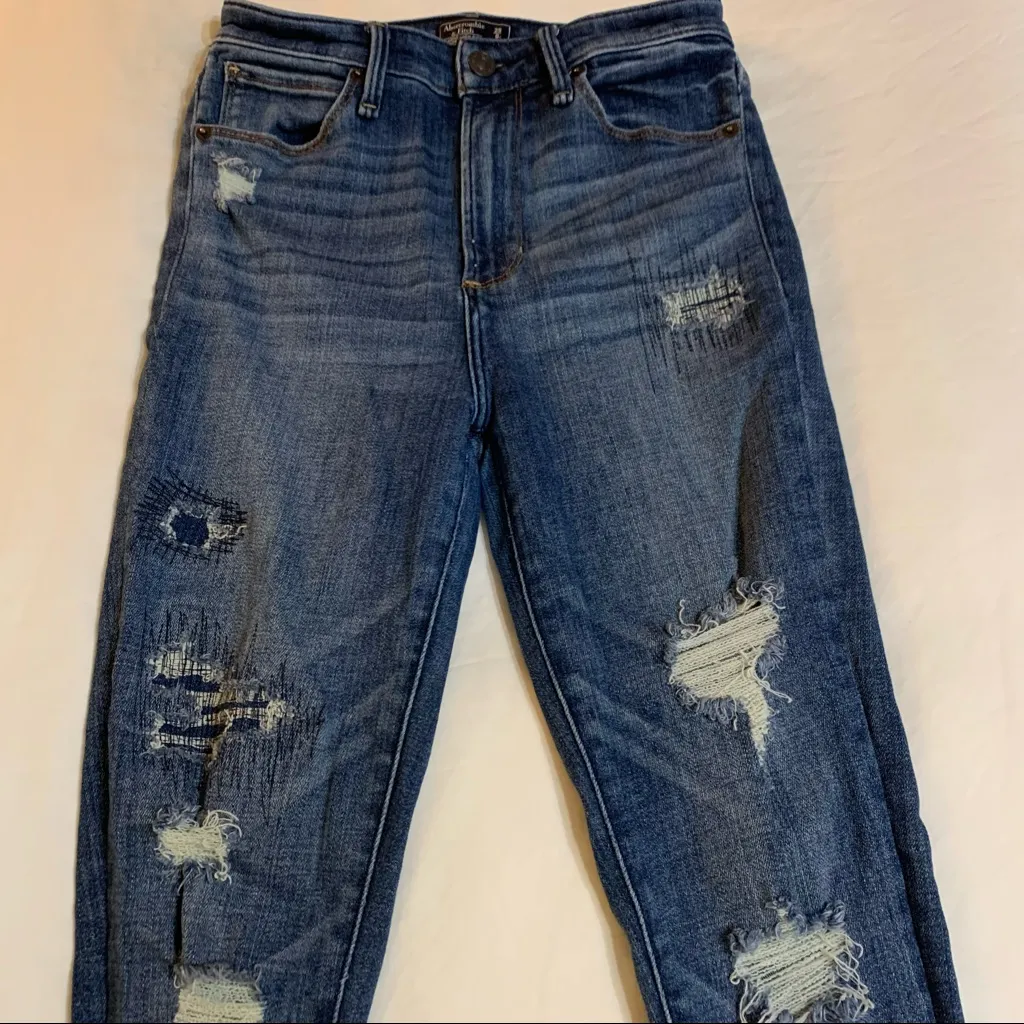 Abercrombie & Fitch Simone High Rise Super Skinny Distressed Jeans 25 / 0 Grunge - Image 2