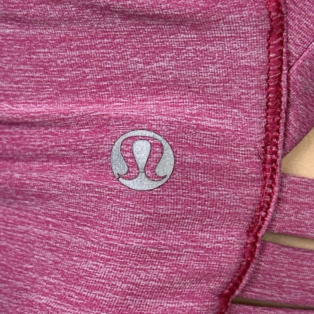 Lululemon On Your Way Bra Size 8 Heathered Dark Pink Unlined Wire Free Sports - Image 6