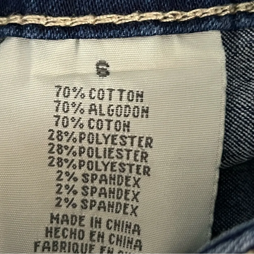 Hydraulic Embroidered Cuff Cropped Jeans - Size 6 - Image 5