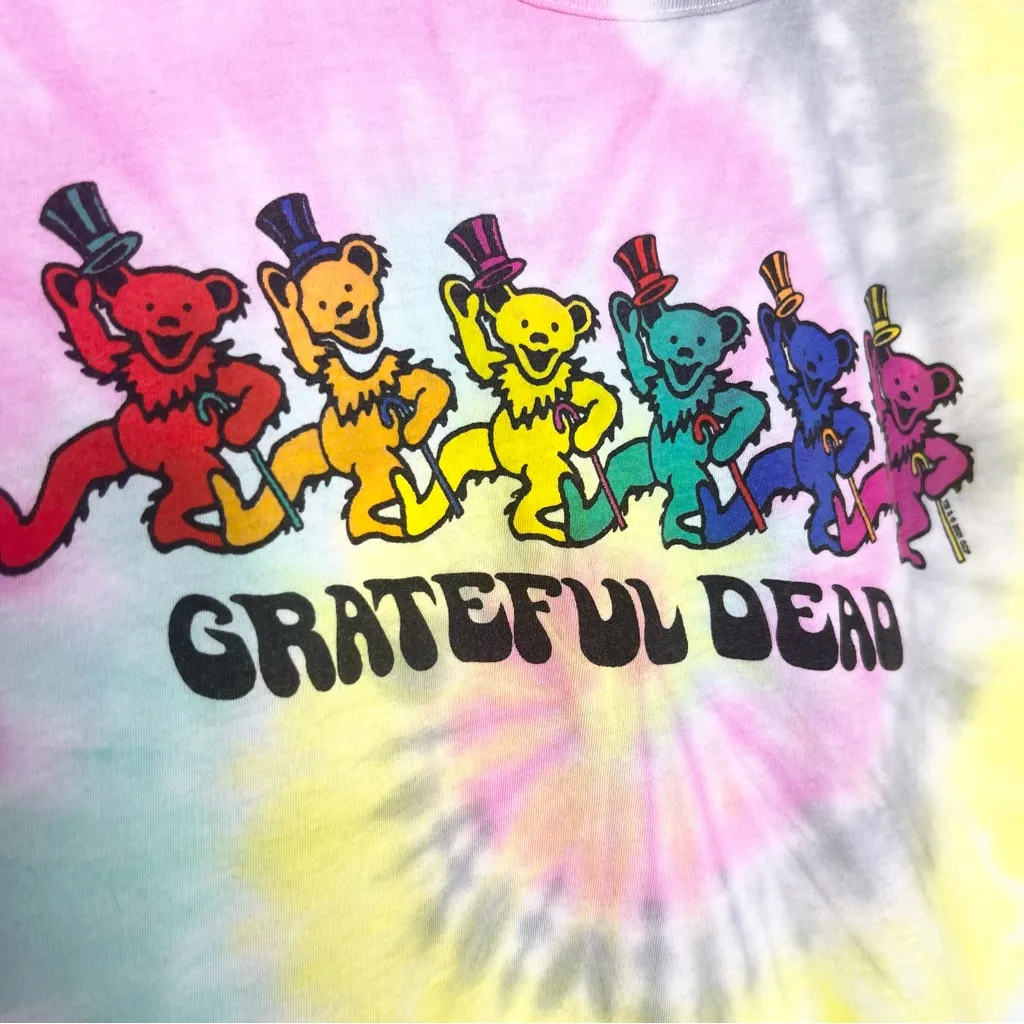 Grateful Dead Dancing Bears Rainbow Tie Dye T-Shirt Size Small - Image 4