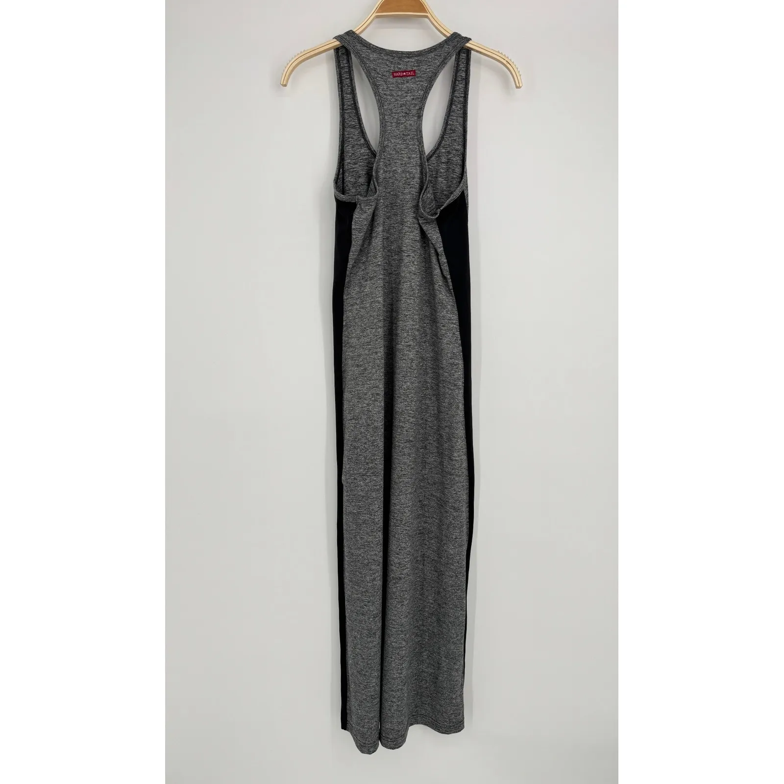 Hard Tail Racerback Maxi Tank Dress Size Large Gray Black Athleisure Minimalist - Image 6