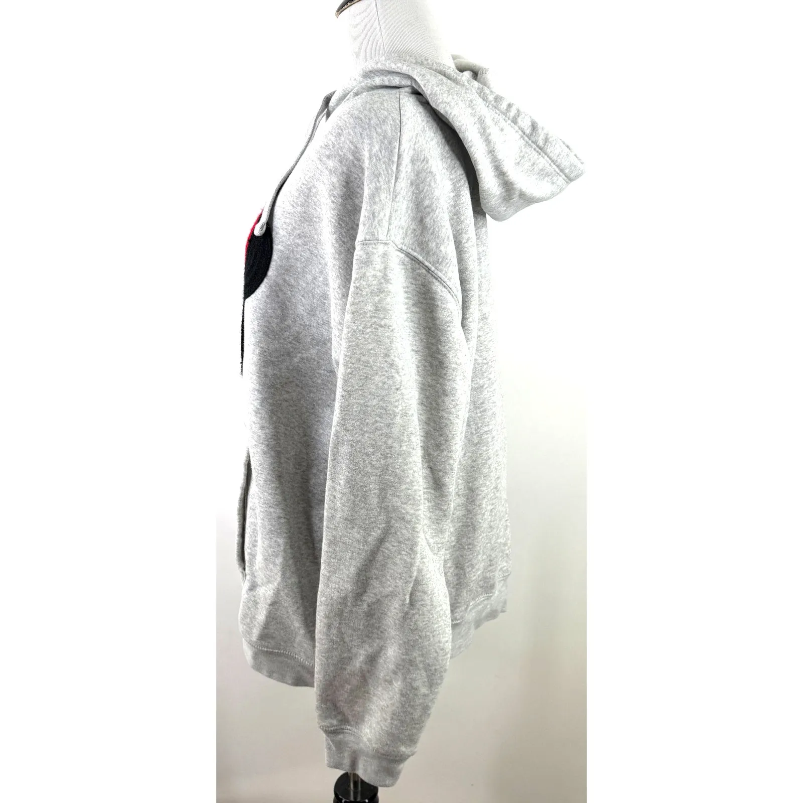 Disney Minnie Mouse Women's Embroidered Heathered Grey Hoodie Size XXL - Image 5