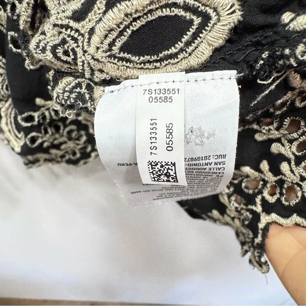 American Eagle Outfitters AEO Black Beige Eyelet Babydoll Tank Top Y2K Vibe Boho - Image 9