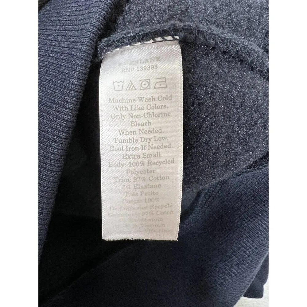 Everlane Renew Fleece Raglan Sweatshirt Size XS Navy - Image 4
