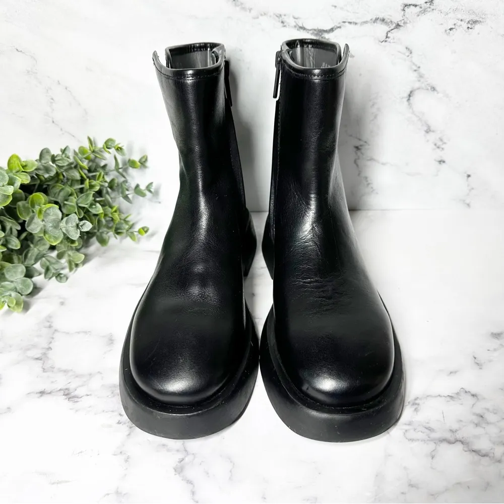 Franco Sarto Etna Leather Boot Size 6.5 Black - Image 2