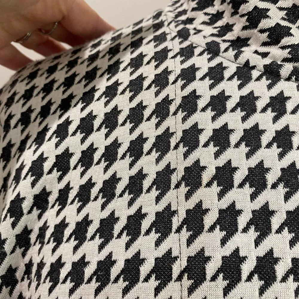 Chicos Travelers Houndstooth Jacket Bomber Zip Front Size 2= US Large - Image 8