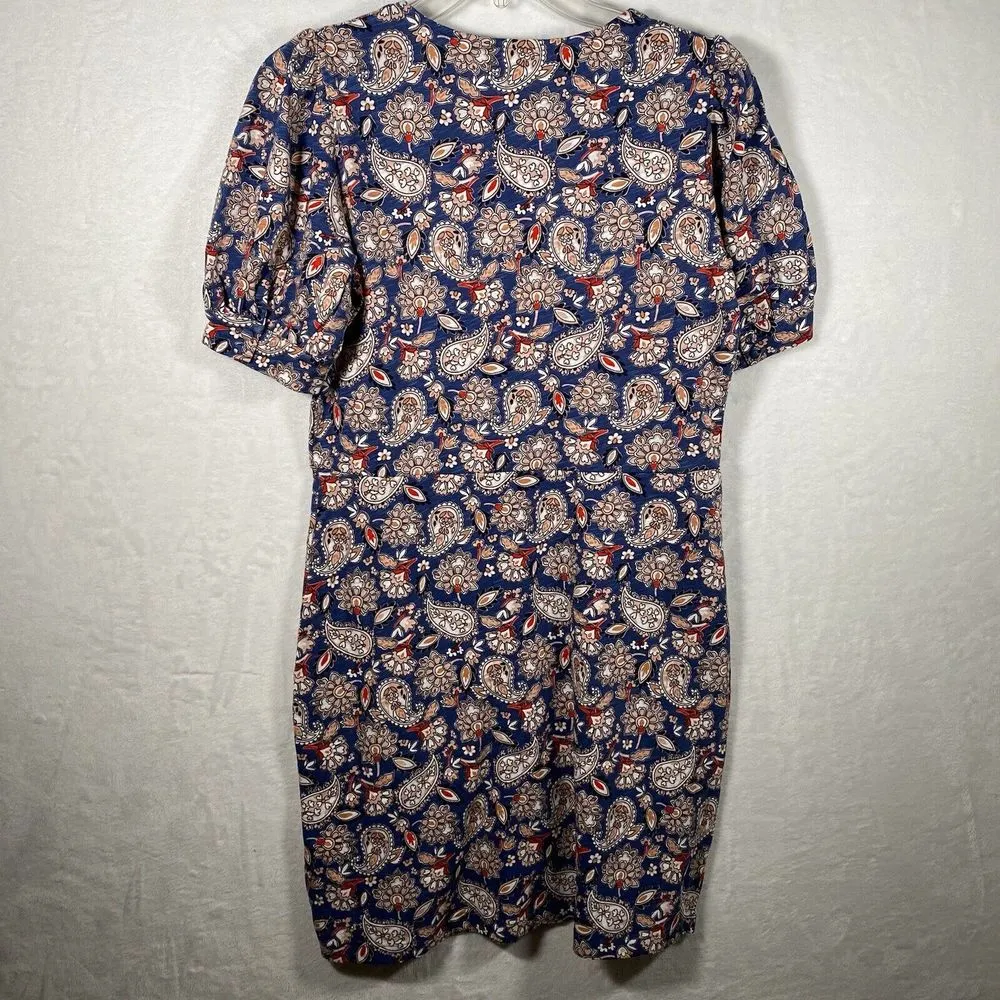 Boden Paisley Print Short Blue‎ 100% Cotton Dress US Size 4 Blue - Image 13