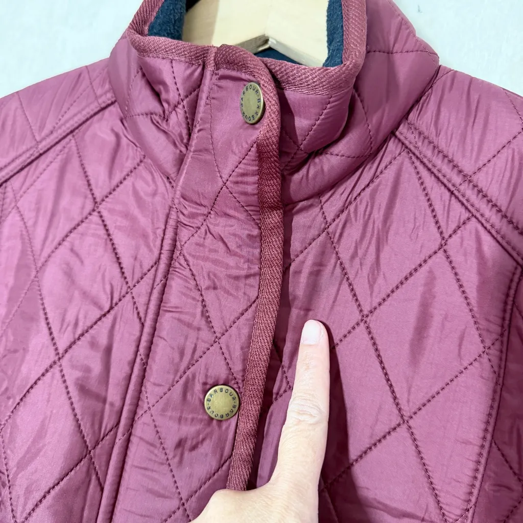 Barbour Women’s Cavalry Quilted Gilet Vest Full Zip Fleece Lined in Burgundy 8 - Image 17