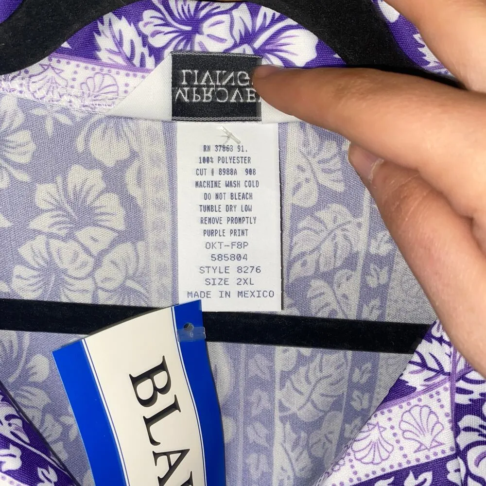 NWT Blair Improved Living Deadstock Vintage 70s Purple Blouse Women's Size 2XL - Image 5