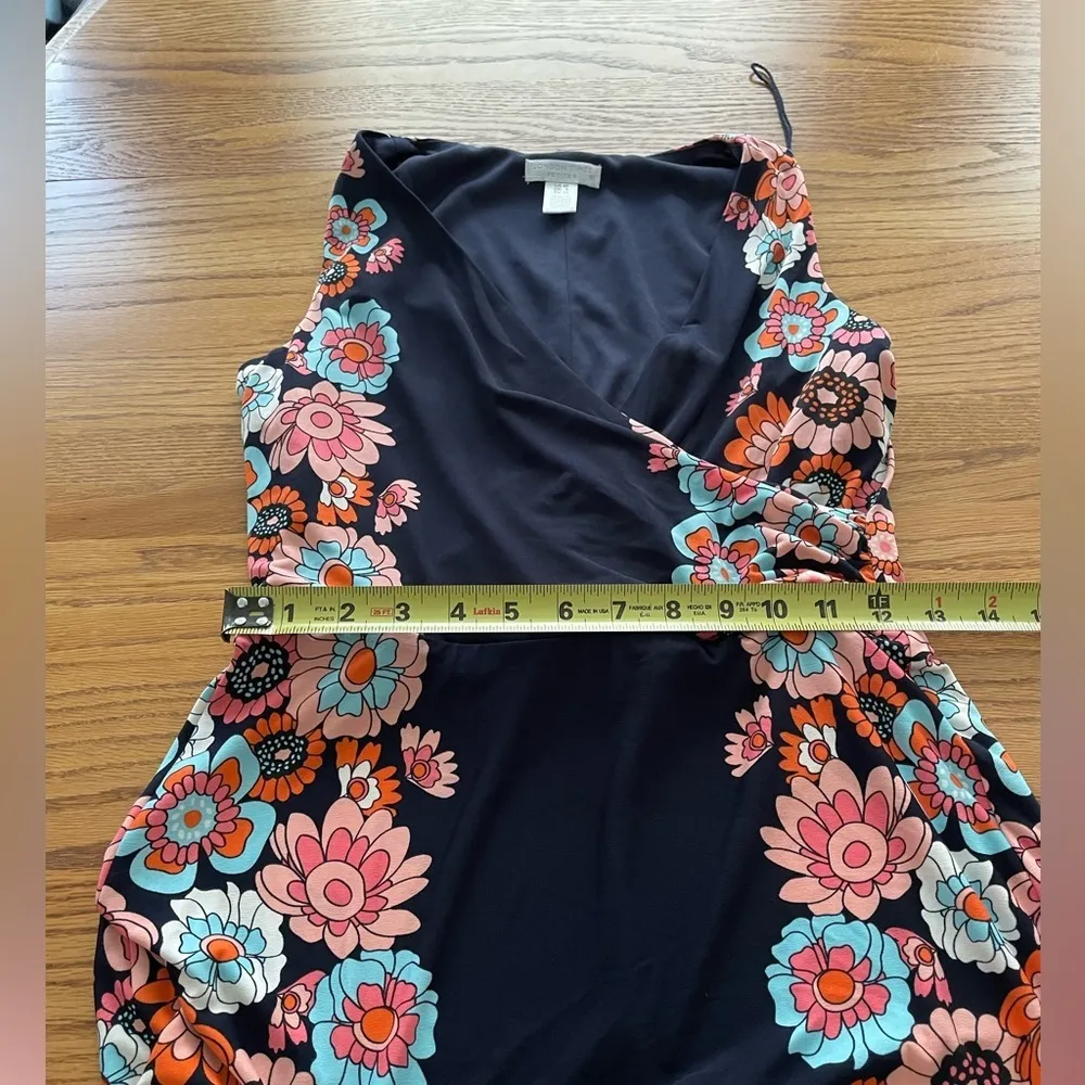 London Times V Neck Floral Print Sleeveless Maxi Dress Size 4P - Image 6