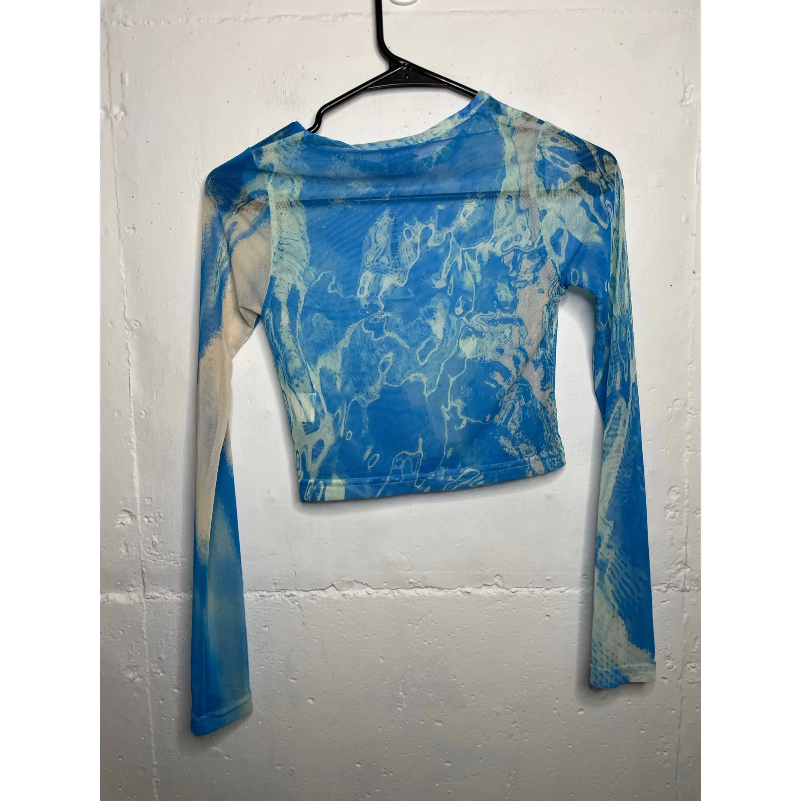 NEW Martin Across Urban Outfitters Sheer Cropped Top Size XS/S Blue - Image 4