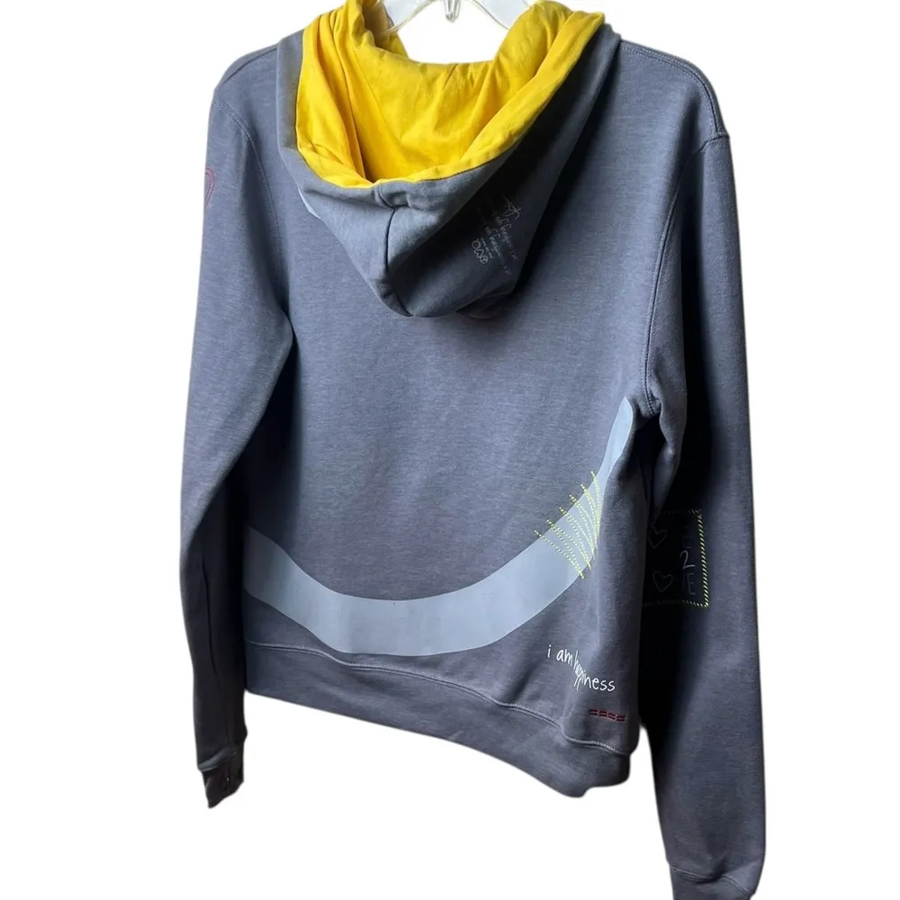 Peace Love World I am Happy Graphic Zip Up Hoodie - Image 5