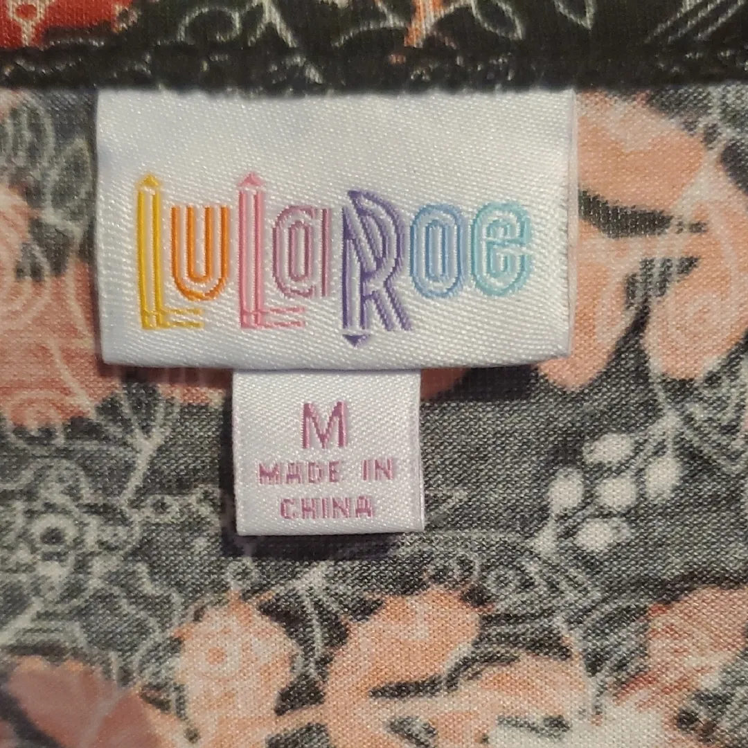 LuLaRoe Irma Red and Orange Floral Tunic Top - Image 2