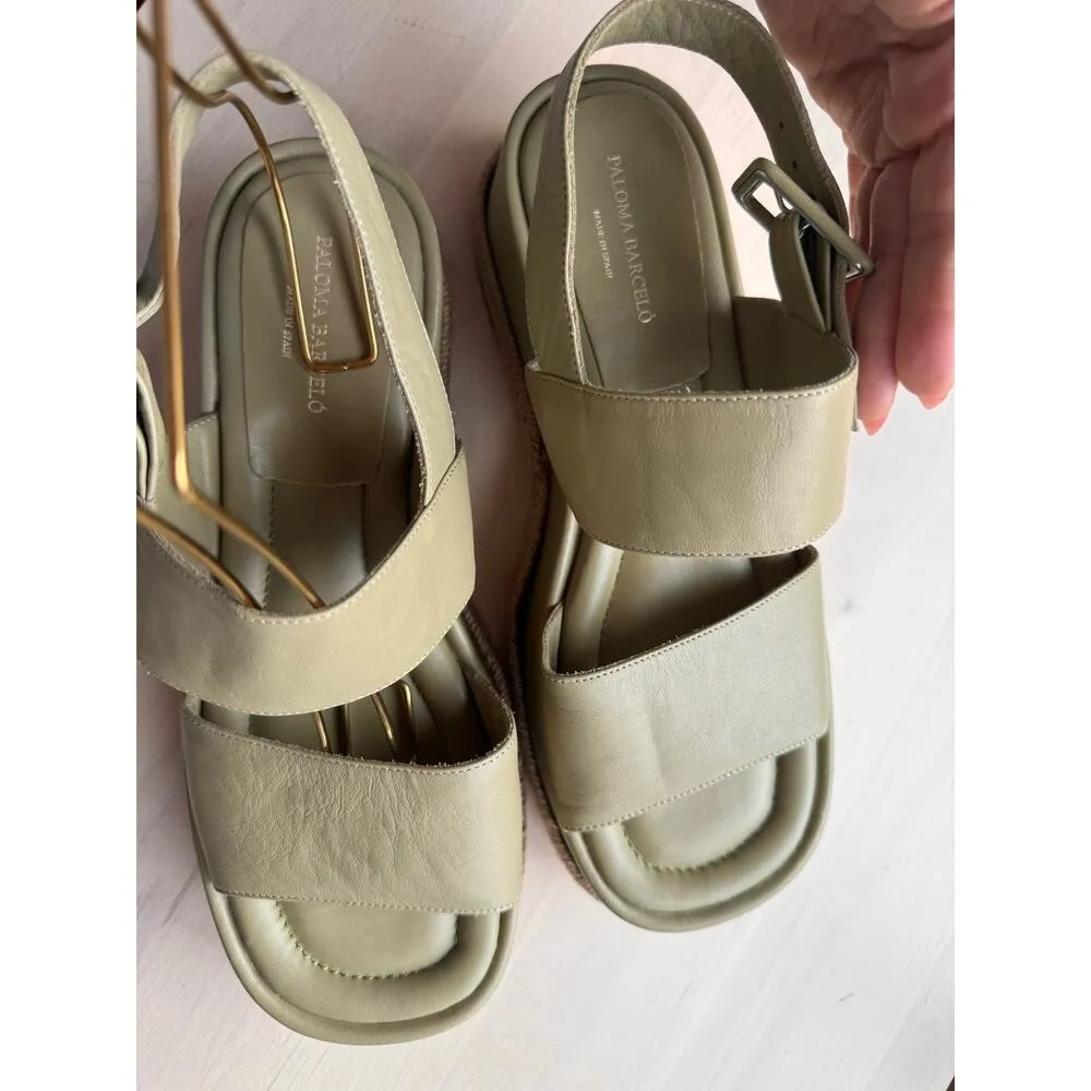 Paloma Barceló Adeline Sandal in Salvia/ olive green size 40/ US 9.5 - Image 14