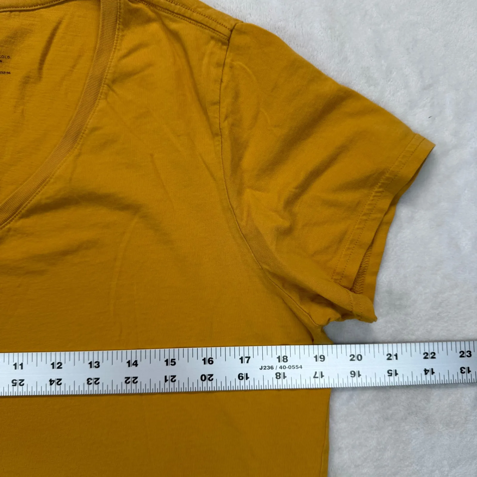 Pact V-Neck T-Shirt Organic Cotton Everyday Casual‎ Top Mustard Yellow L READ - Image 2