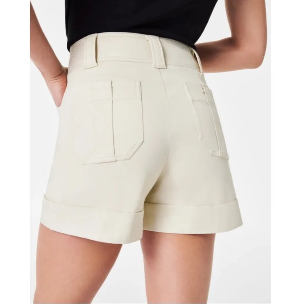 Spanx stretch twill trouser shorts eggshell XL NWT - Image 2