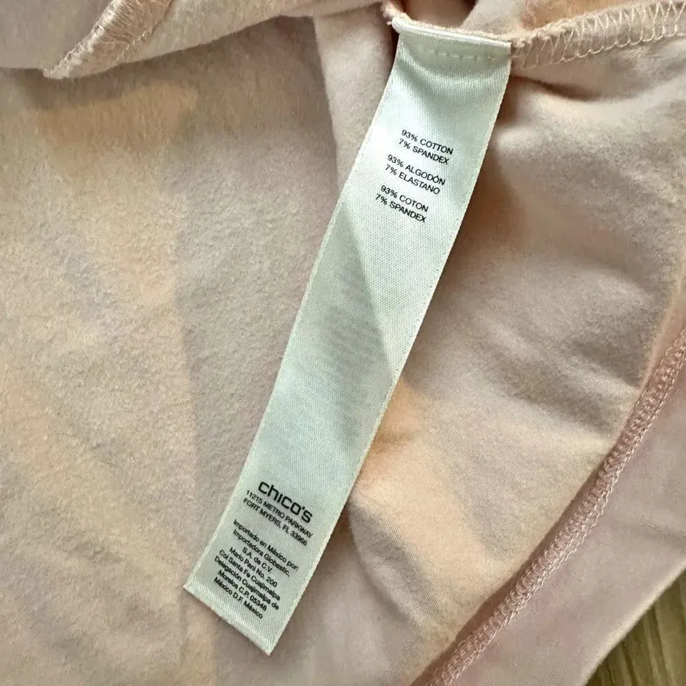 ZENERGY BY CHICO’S | Blush Pink Clear Sequin Zip Up Track Jacket | Size 2 Large - Image 6