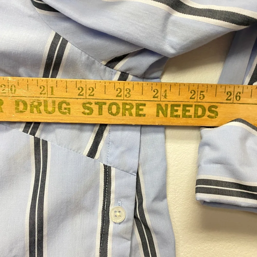 J.Jill Side Button Stepped Hem Tunic Shirt Women XL Blue Striped Coastal Grandma - Image 8