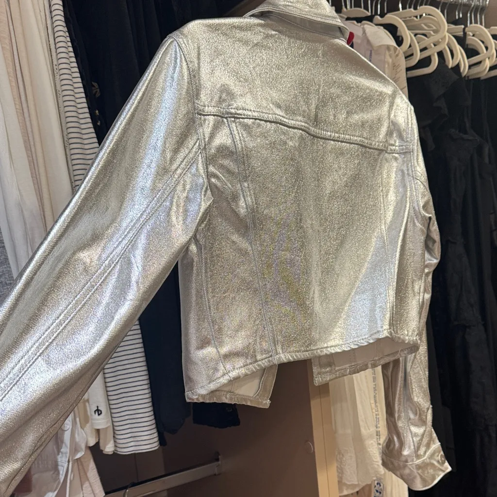 Perfect condition Zara metallic cropped jacket - Image 3