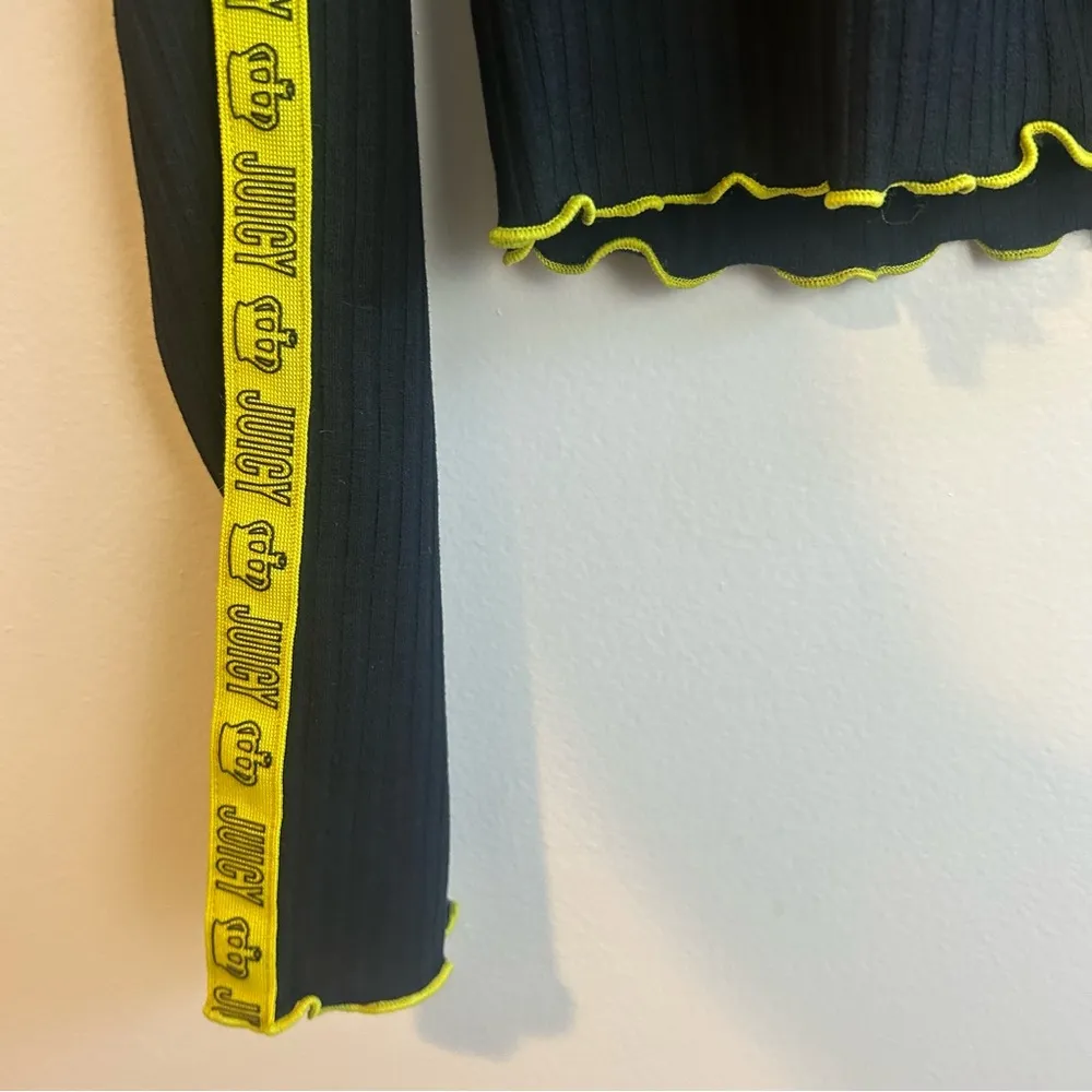 Juicy By Juicy Couture Mock Neck Ribbed Long Sleeve Crop Top Size XL - Image 8