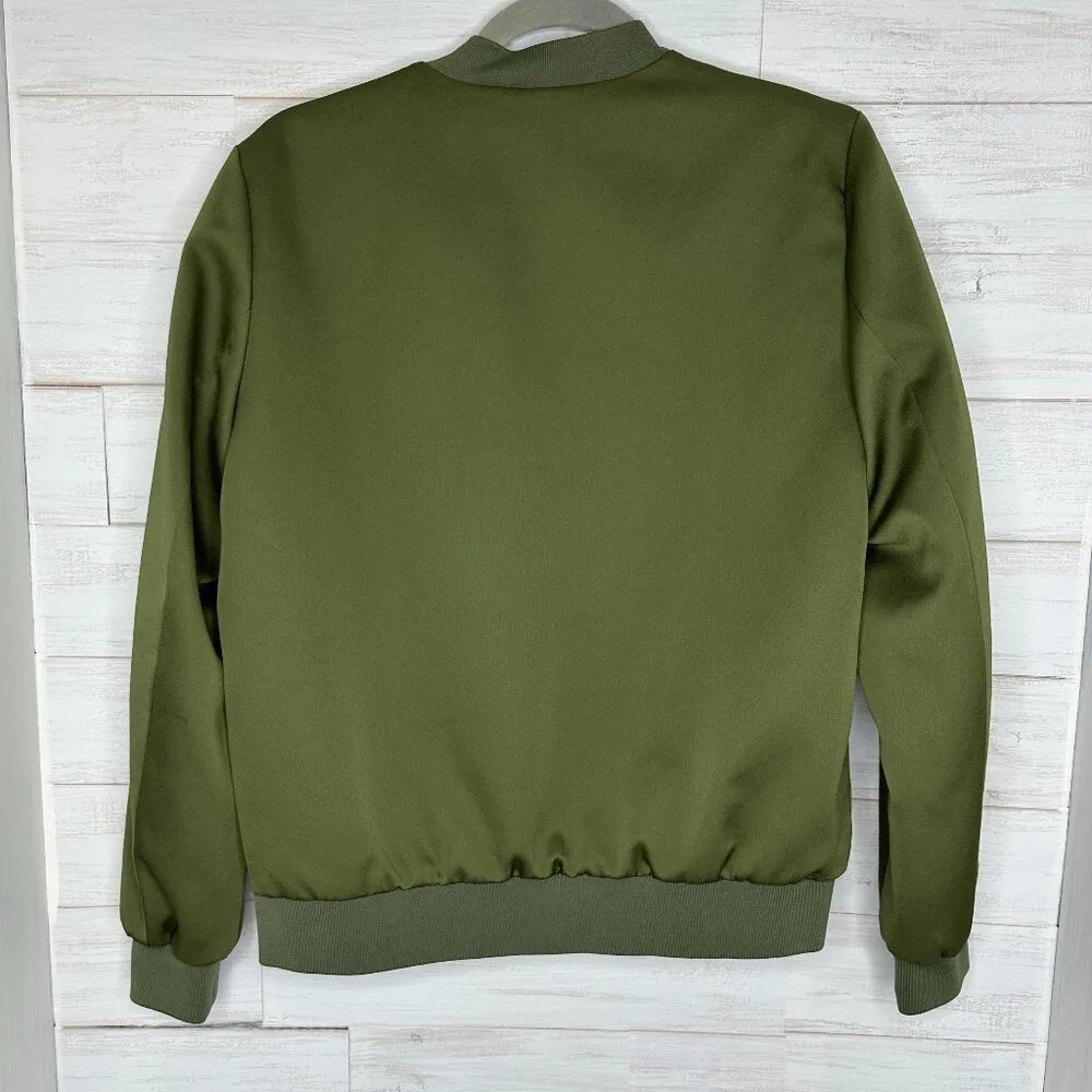 Everlane  Womens The E2 Bomber Jacket Olive Green Size Medium Full Zip - Image 5
