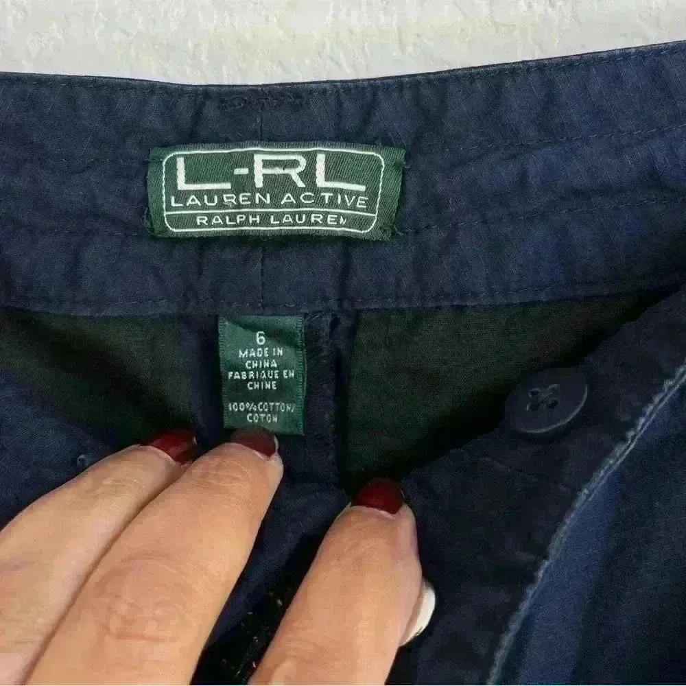 Lauren Active Ralph Lauren Crop Cargo‎ Activewear Pant Women’s Size 6 Navy Blue - Image 12