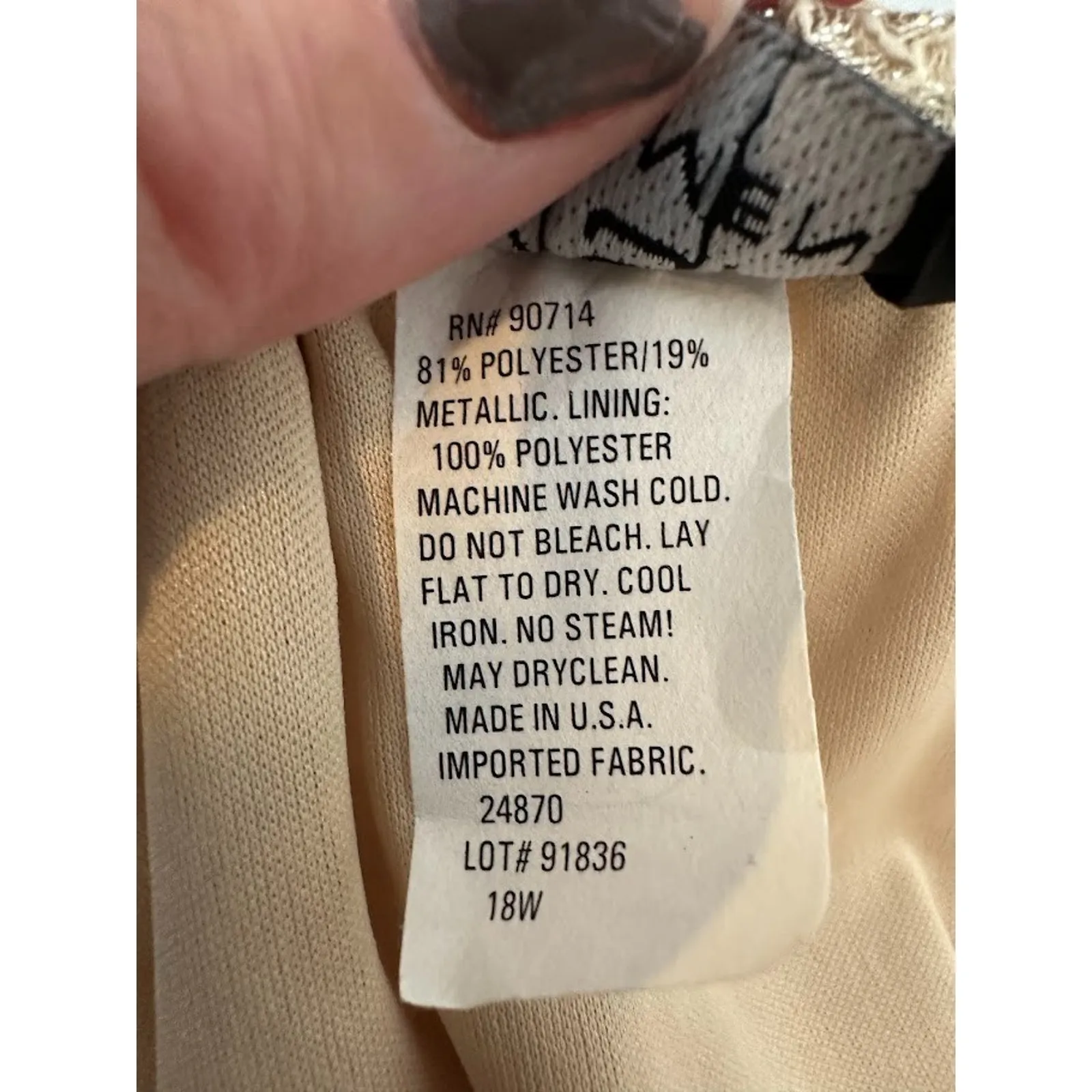 Vintage MSK Woman Skirt 18W Top 1X Set Maxi Fairy Mesh Lace Beige Wedding Formal Tan - Image 9