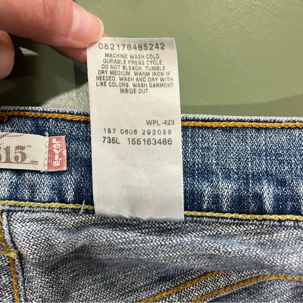 Levi’s 515 Bootcut Blue Denim Jeans Size 14M Mid Rise Light Wash 28” Inseam - Image 9