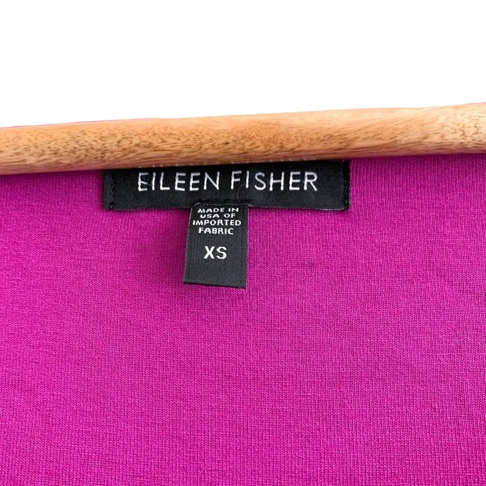 Eileen Fisher Soft Cowl Neck Sleeveless Tank T-Shirt Dress in Electric Purple XS - Image 9