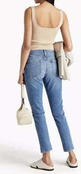 FRAME Le Garcon Cropped Faded Boyfriend Jeans in Bixby Sz 30 - Image 2