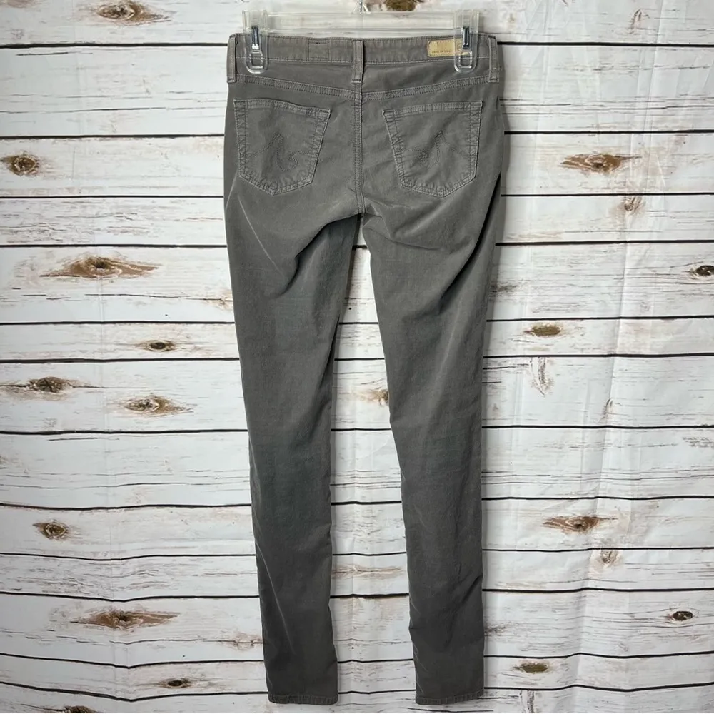 🌱AG Adriano Goldshmied the legging Grey Corduroy Skinny Jeans Size 25R - Image 2