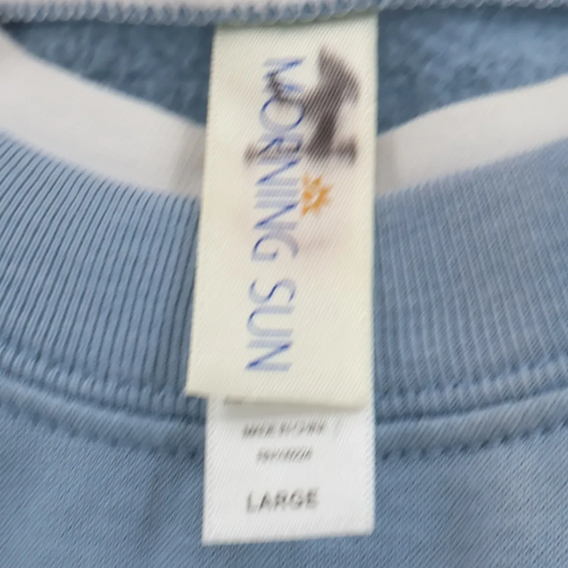 Vtg Morning Sun Blue Owl Tree Embroidered Sweatshirt Holiday Winter Cabin Size L Size L - Image 3