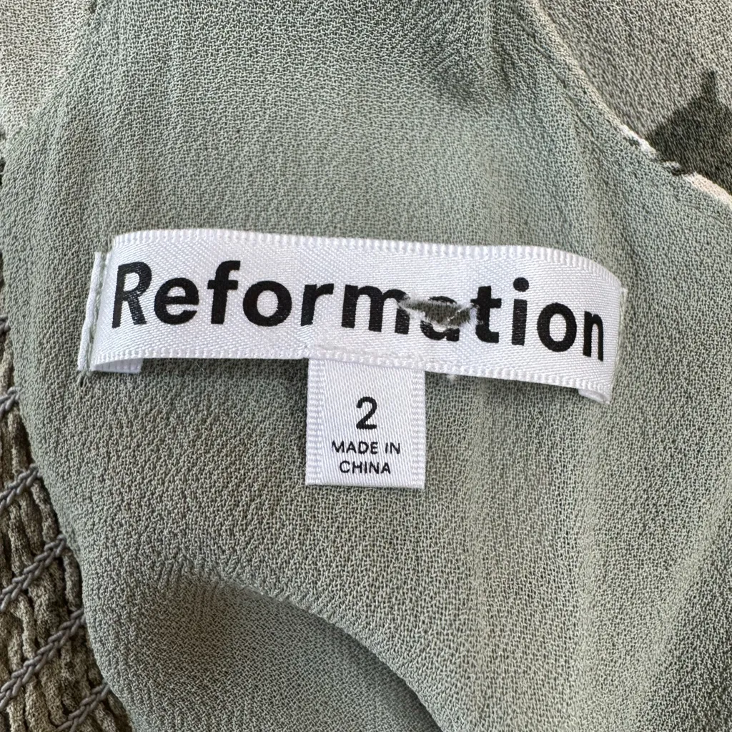 Reformation Twilight Floral Midi Dress in Verde size 2 $278 Tell Me Lies - Image 8