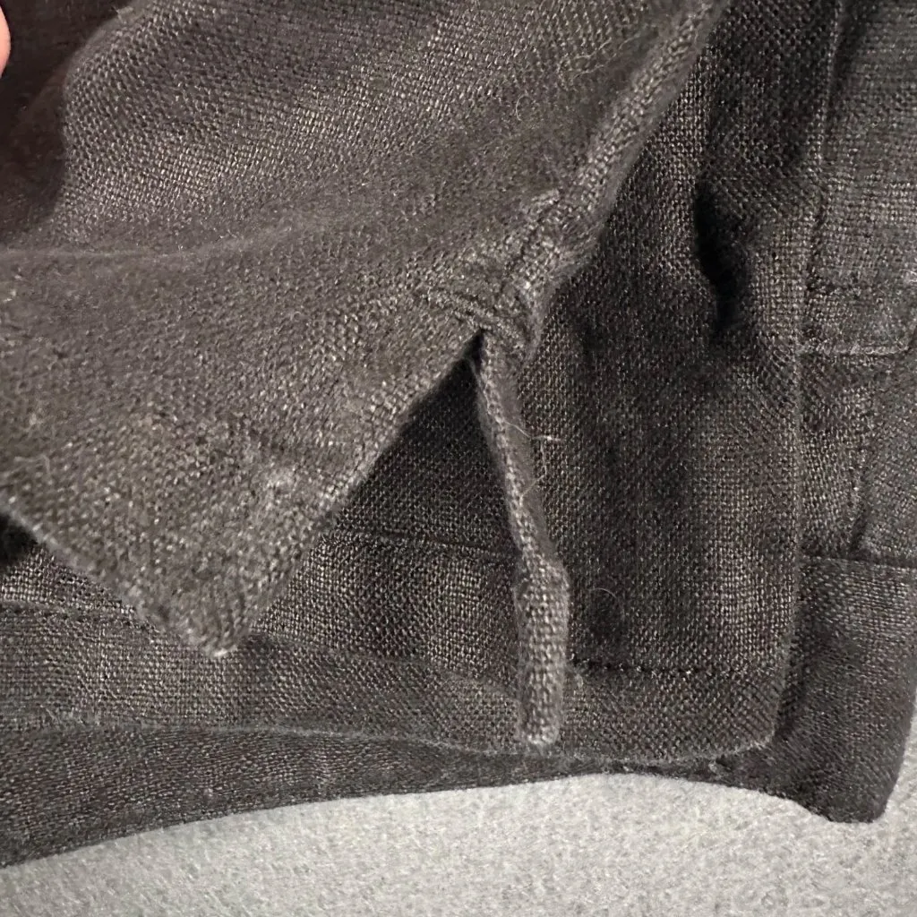 Vtg Lauren Jeans Co Womens 10P‎ Black Linen Pants Machine Washable Crops Ankle - Image 10