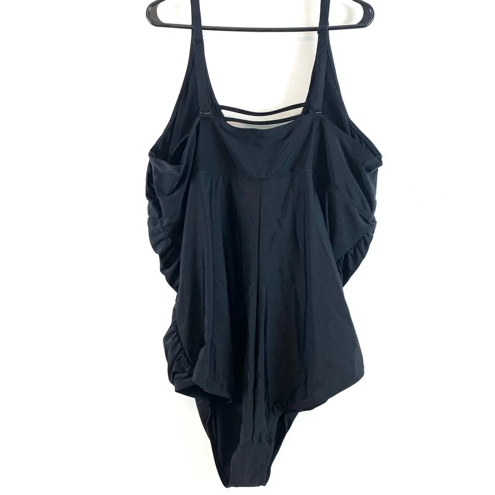 Torrid Wireless Ladder Front Ruched One Piece Swimsuit Black Size 5 - Image 6